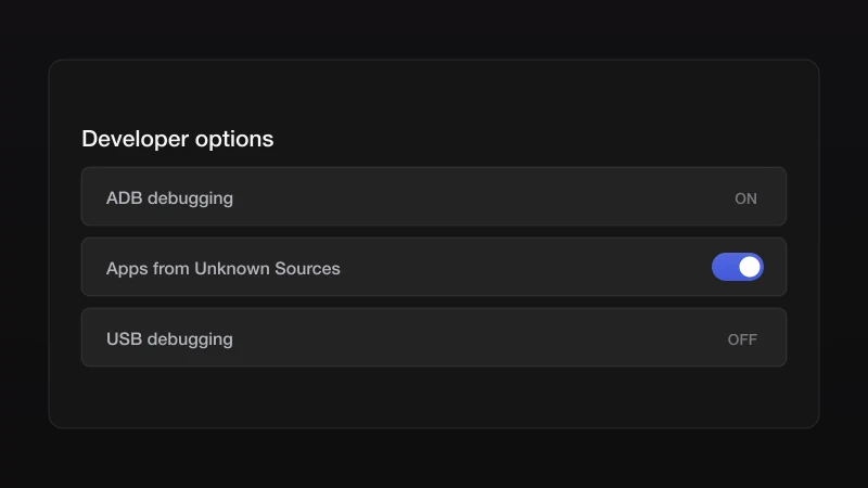 Illustration for step 1: Allow apps from unknown sources