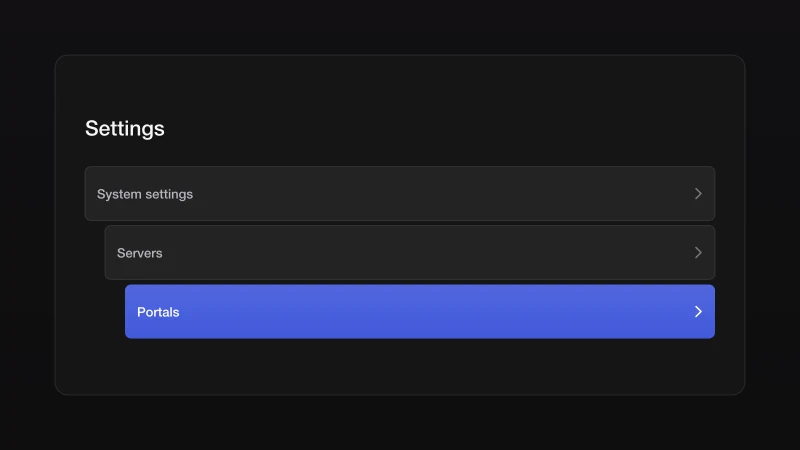 Illustration for step 2: Open the portal settings
