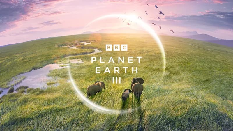 BBC Planet Earth III key art with elephants on a plain