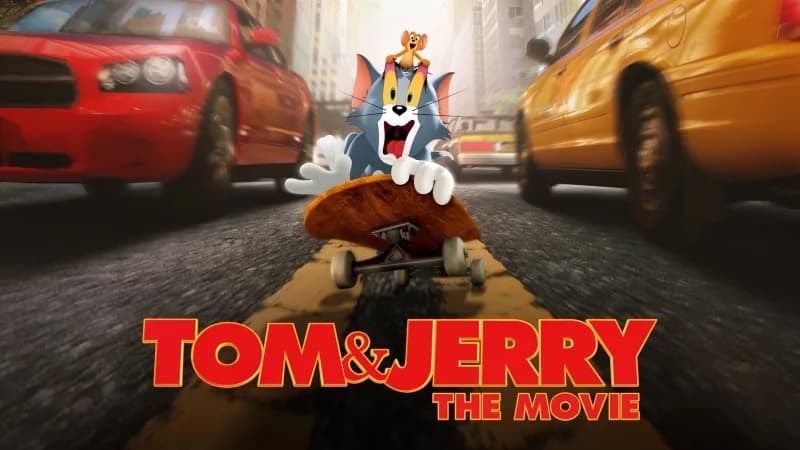 Tom & Jerry: The Movie key art with the pair on a skateboard