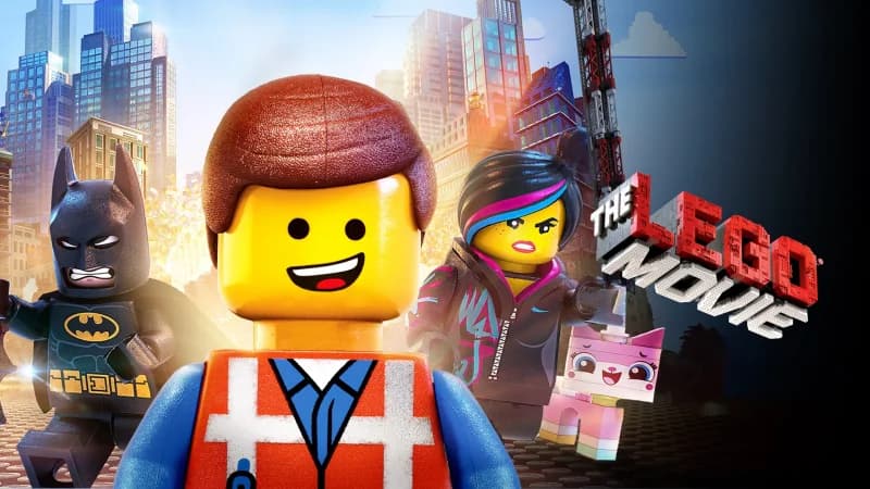 The LEGO Movie key art with Emmet, Batman and Wyldstyle