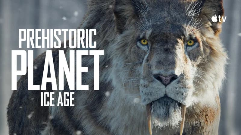 Prehistoric Planet: Ice Age key art on Apple TV