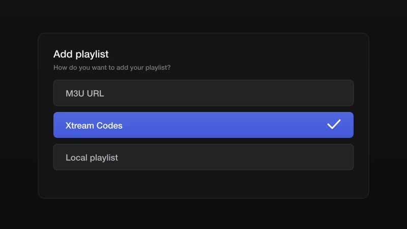 Illustration for step 3: Choose Xtream Codes login