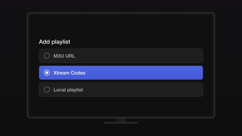 Illustration for step 3: Open the player and choose Xtream Codes login